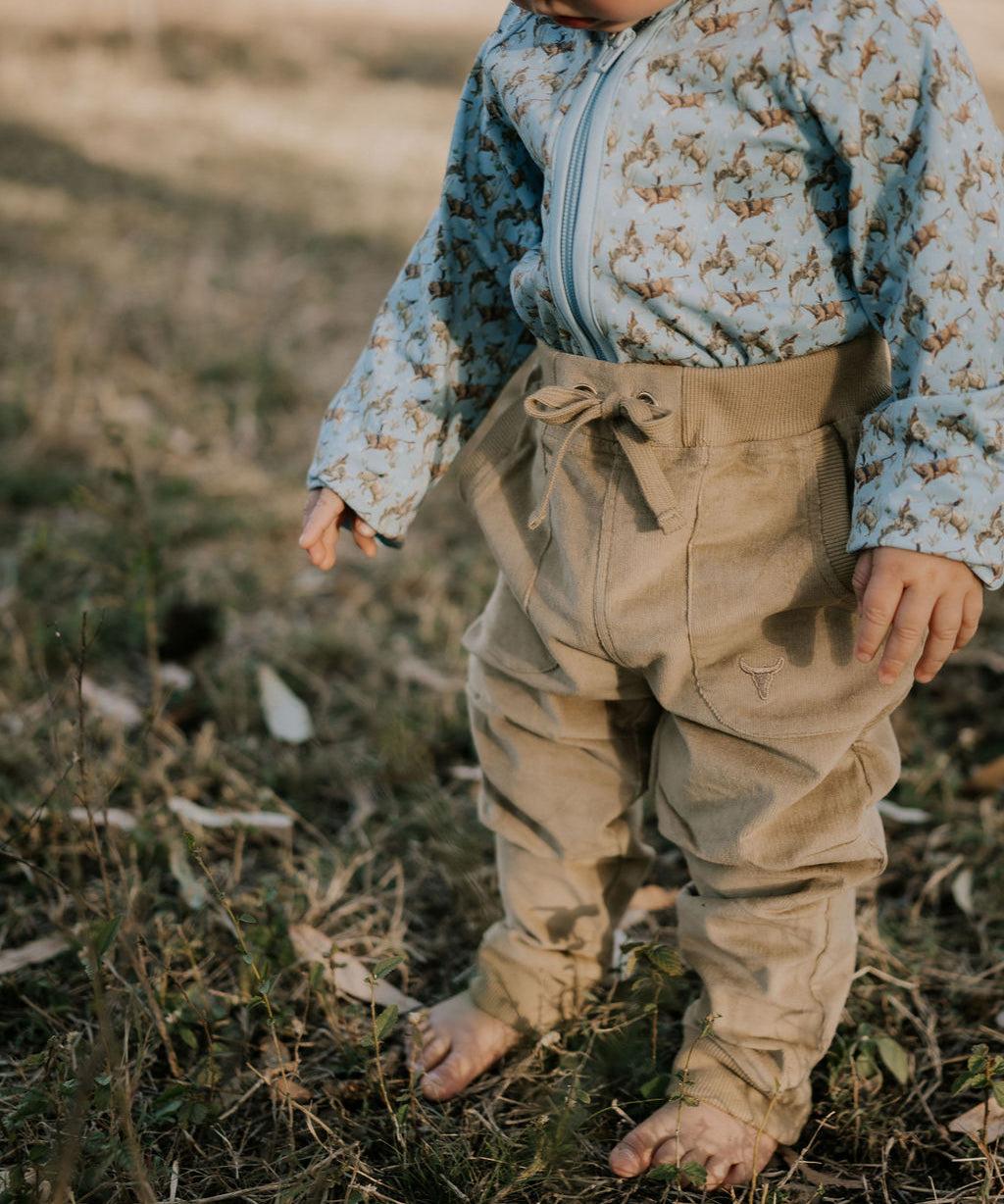 Little Windmill Corduroy Trousers back view showing comfortable cut and corduroy texture