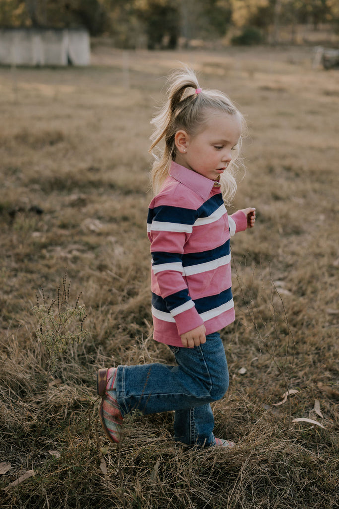 "Serena" Navy Pop Cotton Contrast Jersey-Little Windmill Clothing Co