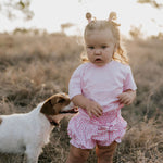 "Rhiannon" Pink Gingham Baby Bloomers With Tie-Little Windmill Clothing Co