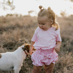 "Rhiannon" Pink Gingham Baby Bloomers With Tie-Little Windmill Clothing Co