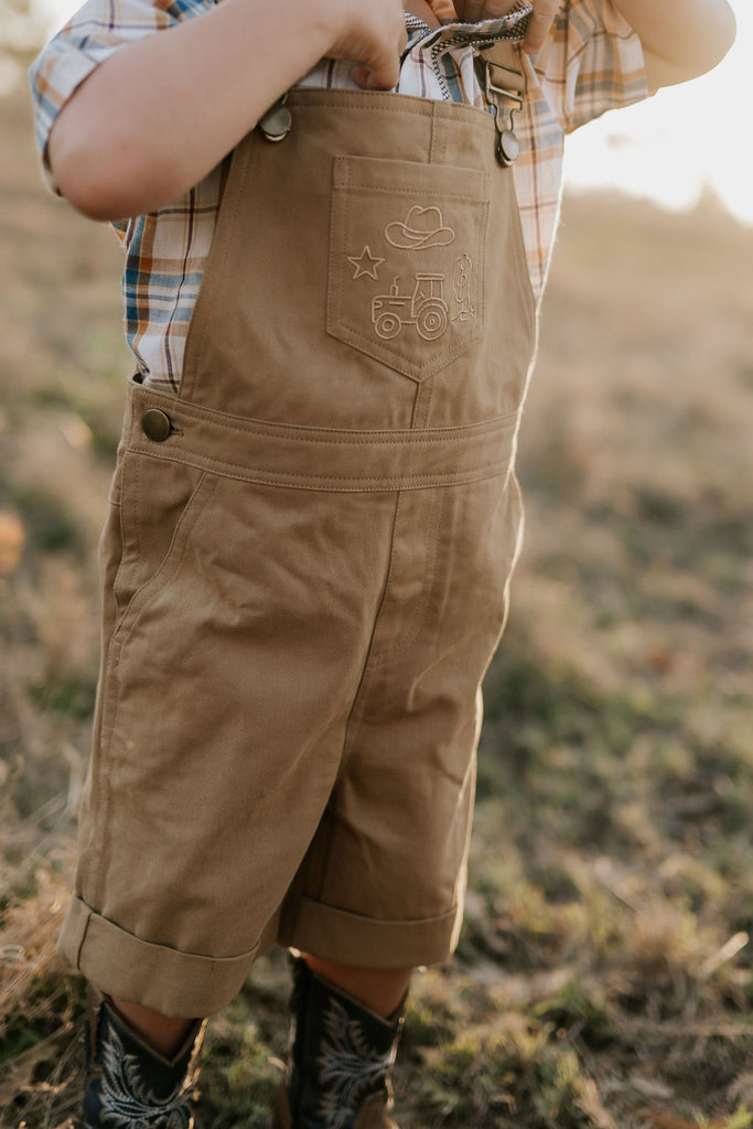 "Blaze" Brown Overalls-Little Windmill Clothing Co
