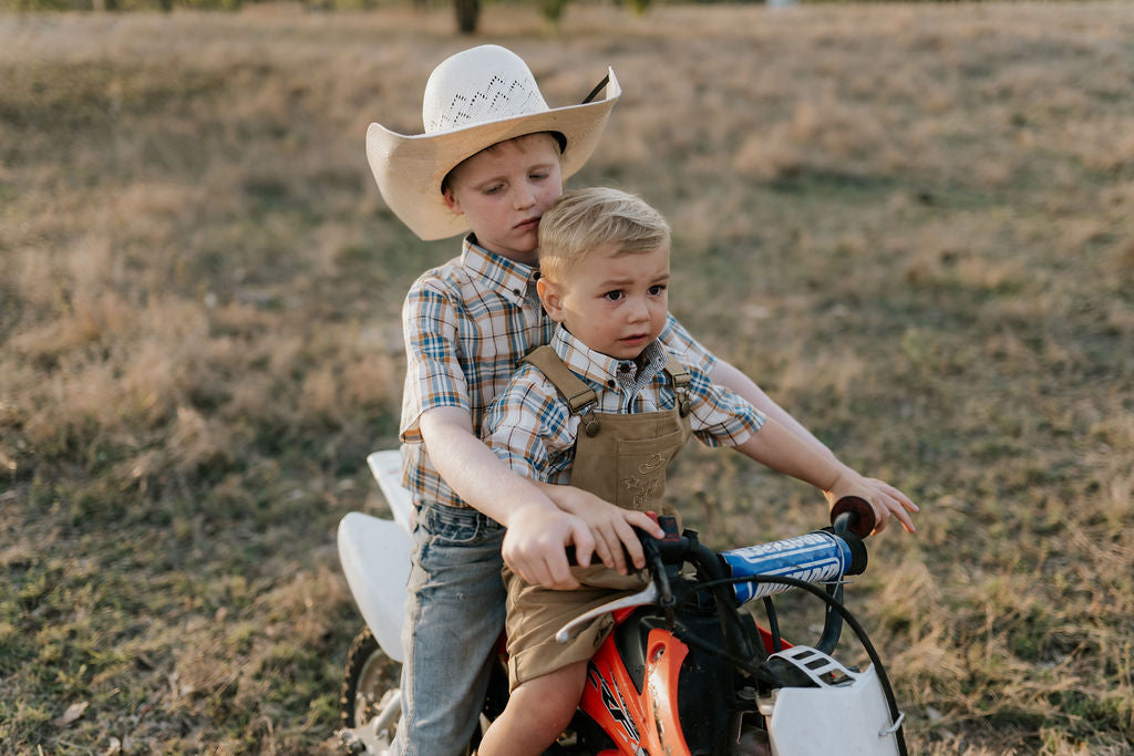 "Blaze" Brown Overalls-Little Windmill Clothing Co