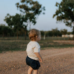Harley denim baby bloomers flatlay showing full denim bloomer design with cute detail