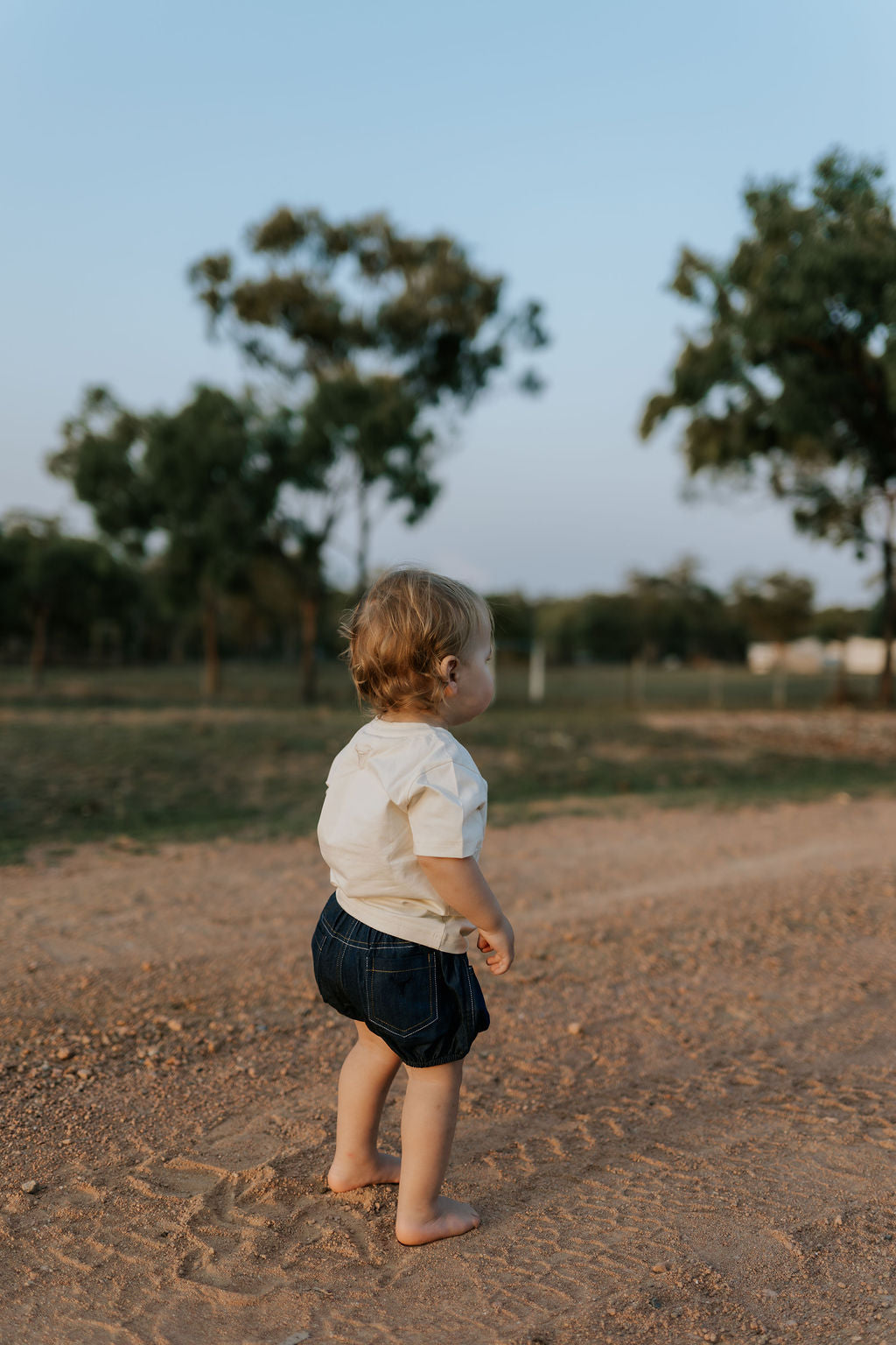 Harley denim baby bloomers flatlay showing full denim bloomer design with cute detail