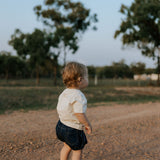 Harley denim baby bloomers flatlay showing full denim bloomer design with cute detail