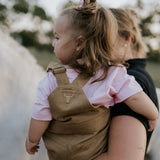 Blaze brown overalls worn by child showing adorable western country style