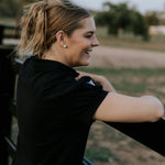 "Shay" Semi Fitted Women's Black Polo Dress-Little Windmill Clothing Co