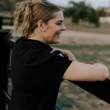 "Shay" Semi Fitted Women's Black Polo Dress-Little Windmill Clothing Co