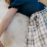 "Arizona" Dark Denim Check Swing Dress-Little Windmill Clothing Co