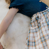 "Arizona" Dark Denim Check Swing Dress-Little Windmill Clothing Co