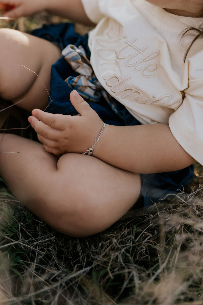 "Monica" Denim Baby Bloomers With Check Tie-Little Windmill Clothing Co