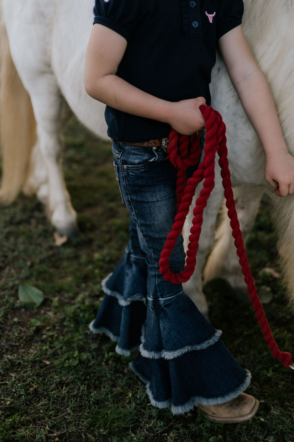 LW Dark Wash Bell Bottom Flare Jeans-Little Windmill Clothing Co