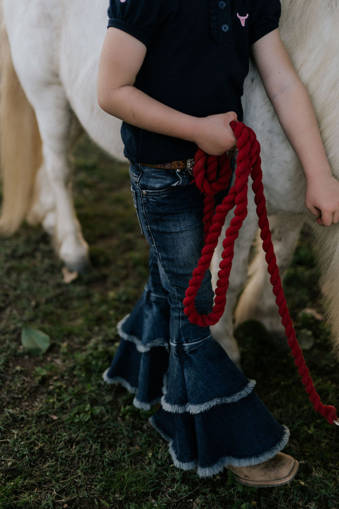 LW Dark Wash Bell Bottom Flare Jeans-Little Windmill Clothing Co