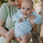 "Colt" Blue Stripe Cotton Jumpsuit-Little Windmill Clothing Co