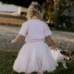 LIMITED EDITION Embroidered Tee - Kids - SOFT PINK-Little Windmill Clothing Co