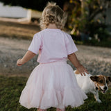LIMITED EDITION Embroidered Tee - Kids - SOFT PINK-Little Windmill Clothing Co