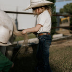 LIMITED EDITION Embroidered Tee - Kids - CREAM-Little Windmill Clothing Co