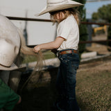 LIMITED EDITION Embroidered Tee - Kids - CREAM-Little Windmill Clothing Co