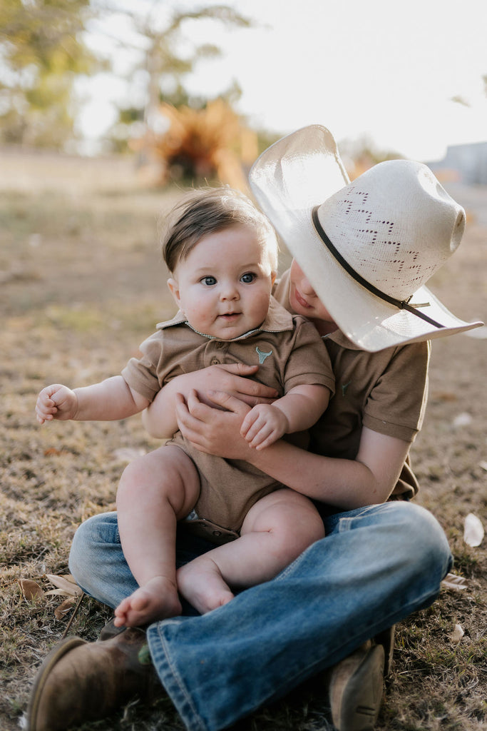 "Clayton" Caramel Boy's Polo-Little Windmill Clothing Co