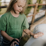 LIMITED EDITION Embroidered Tee - Kids - MOSS GREEN-Little Windmill Clothing Co