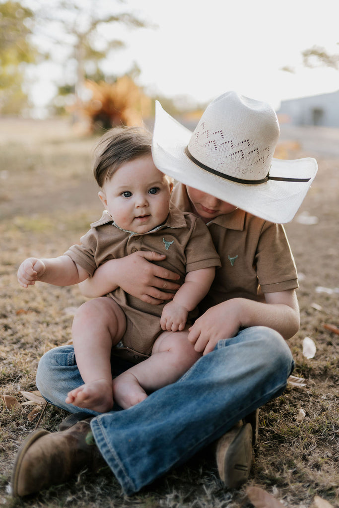 "Clayton" Caramel Boy's Polo-Little Windmill Clothing Co