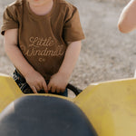 LIMITED EDITION Embroidered Tee - Kids - DUST BROWN-Little Windmill Clothing Co