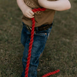LIMITED EDITION embroidered kids tee dust brown collar detail showing premium tee construction