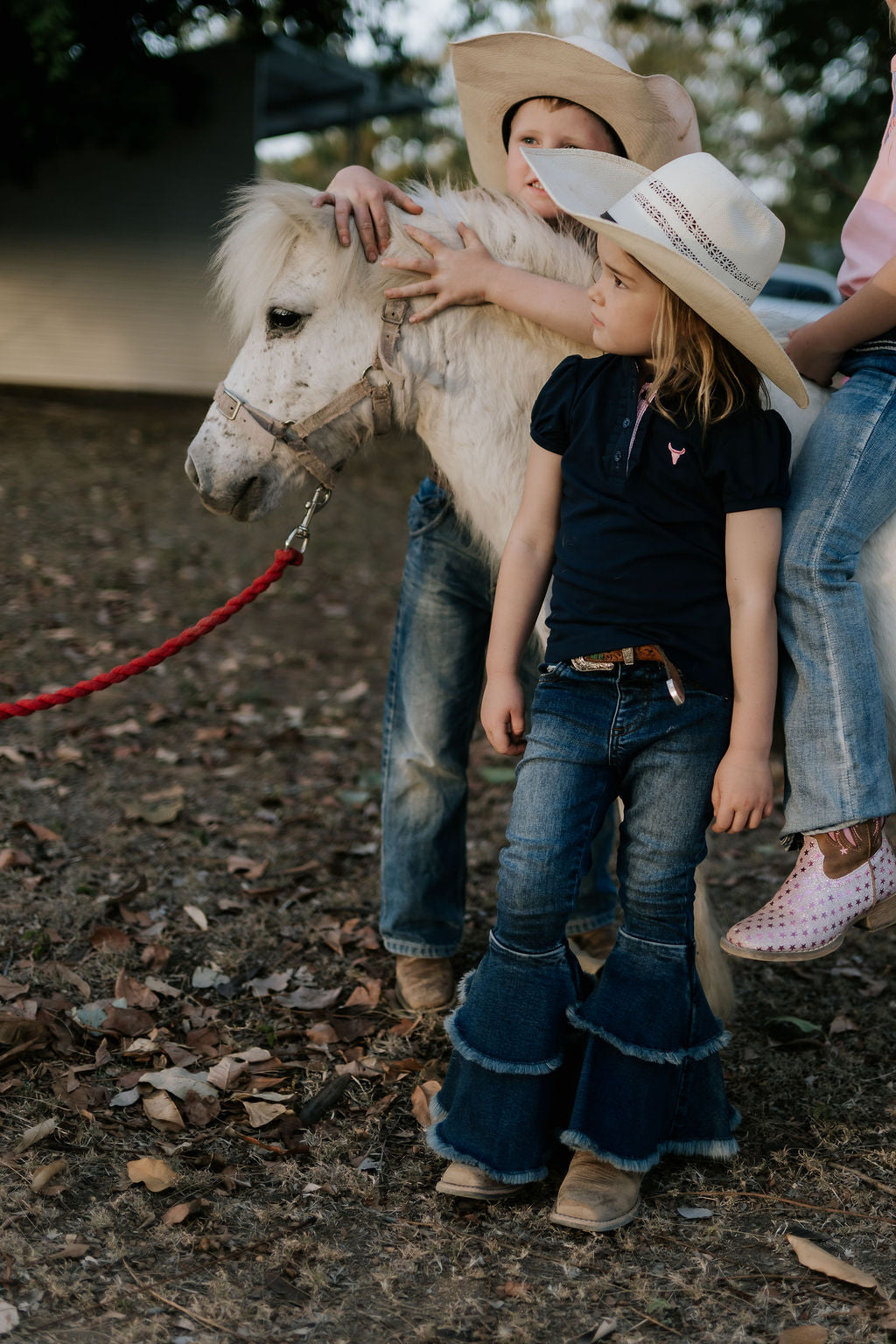 LW Dark Wash Bell Bottom Flare Jeans-Little Windmill Clothing Co