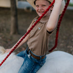 "Clayton" Caramel Boy's Polo-Little Windmill Clothing Co