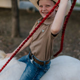 "Clayton" Caramel Boy's Polo-Little Windmill Clothing Co