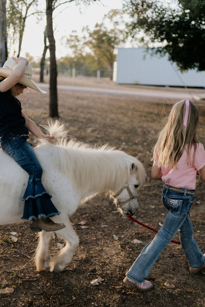 LW Dark Wash Bell Bottom Flare Jeans-Little Windmill Clothing Co