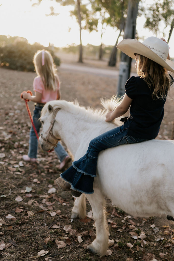 LW Dark Wash Bell Bottom Flare Jeans-Little Windmill Clothing Co