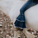 LW Dark Wash Bell Bottom Flare Jeans-Little Windmill Clothing Co