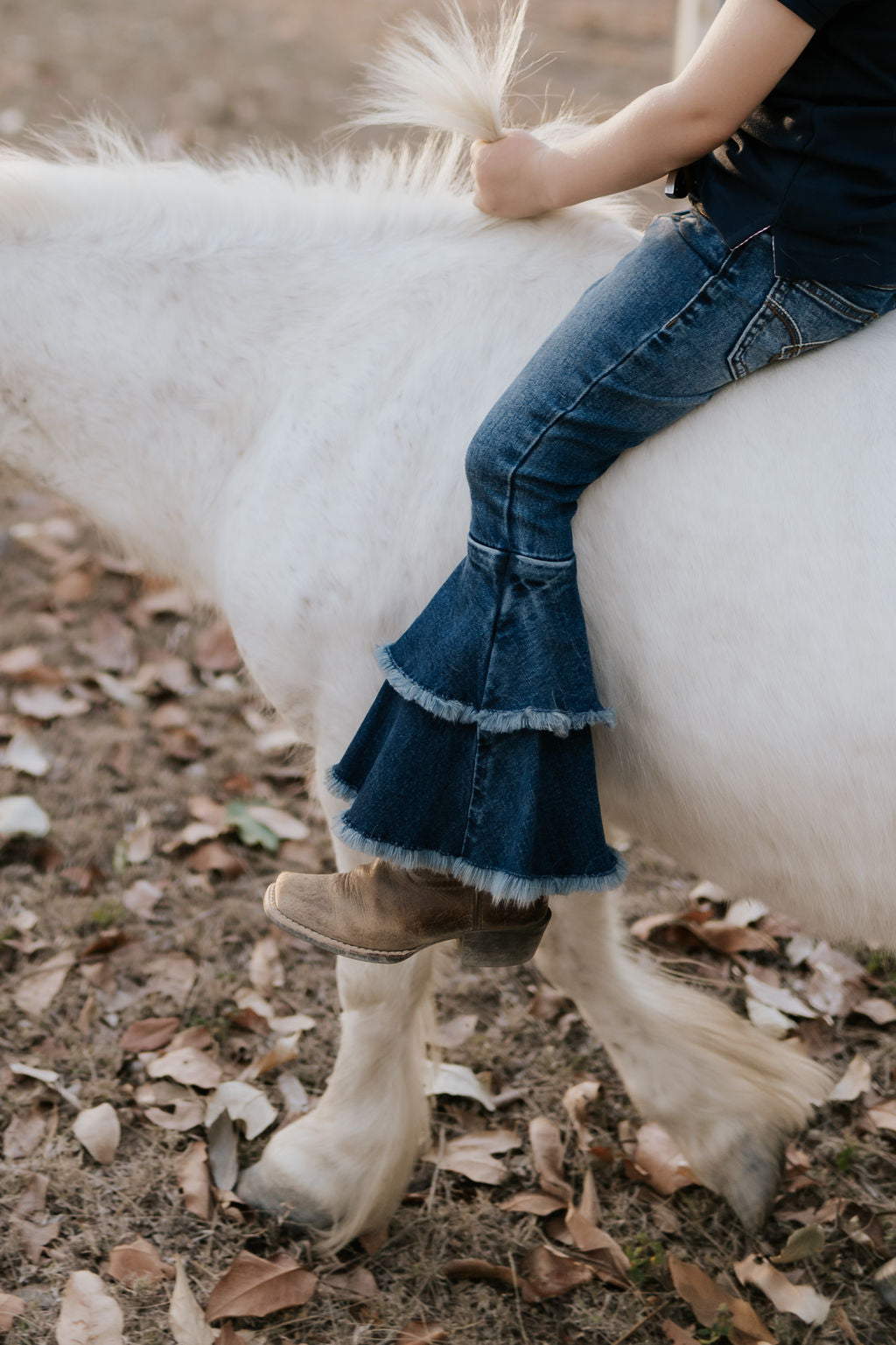 LW Dark Wash Bell Bottom Flare Jeans-Little Windmill Clothing Co