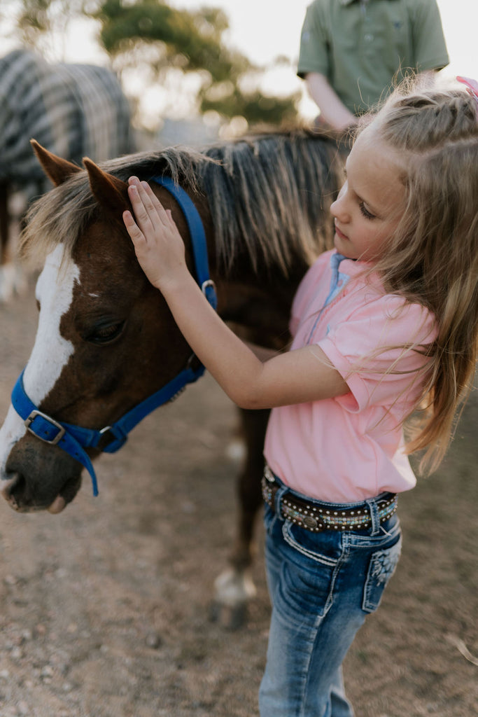 "Keira" Baby Pink Ruffle Polo-Little Windmill Clothing Co