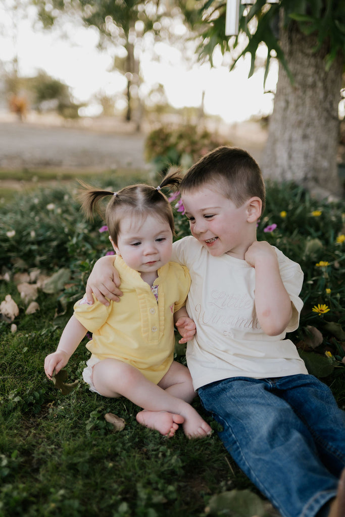 "Larrisa Baby" Butter Yellow Polo Romper-Little Windmill Clothing Co