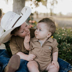 "Clayton" Caramel Boy's Polo-Little Windmill Clothing Co