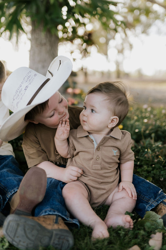 "Clayton" Caramel Boy's Polo-Little Windmill Clothing Co