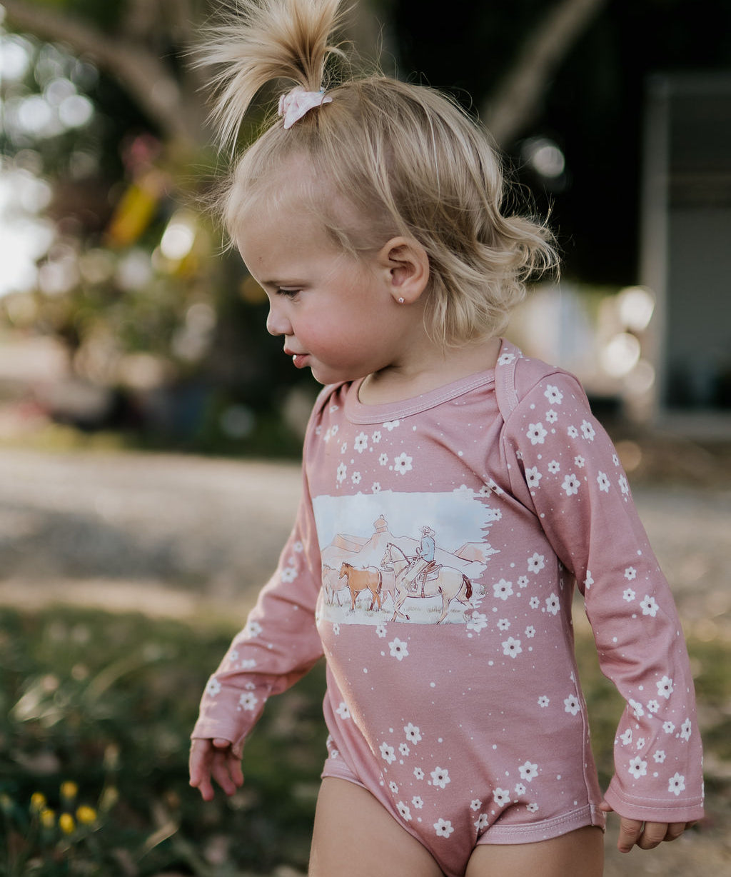 Filly floral cotton jumpsuit back view showing comfortable cut and full floral pattern