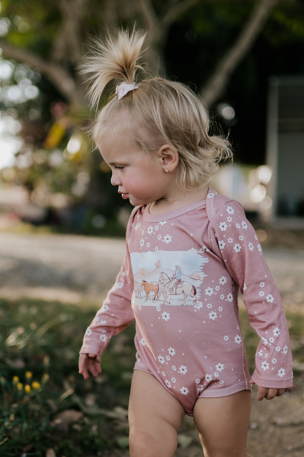Filly floral cotton jumpsuit back view showing comfortable cut and full floral pattern