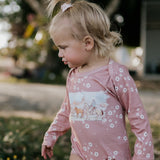 Filly floral cotton jumpsuit back view showing comfortable cut and full floral pattern