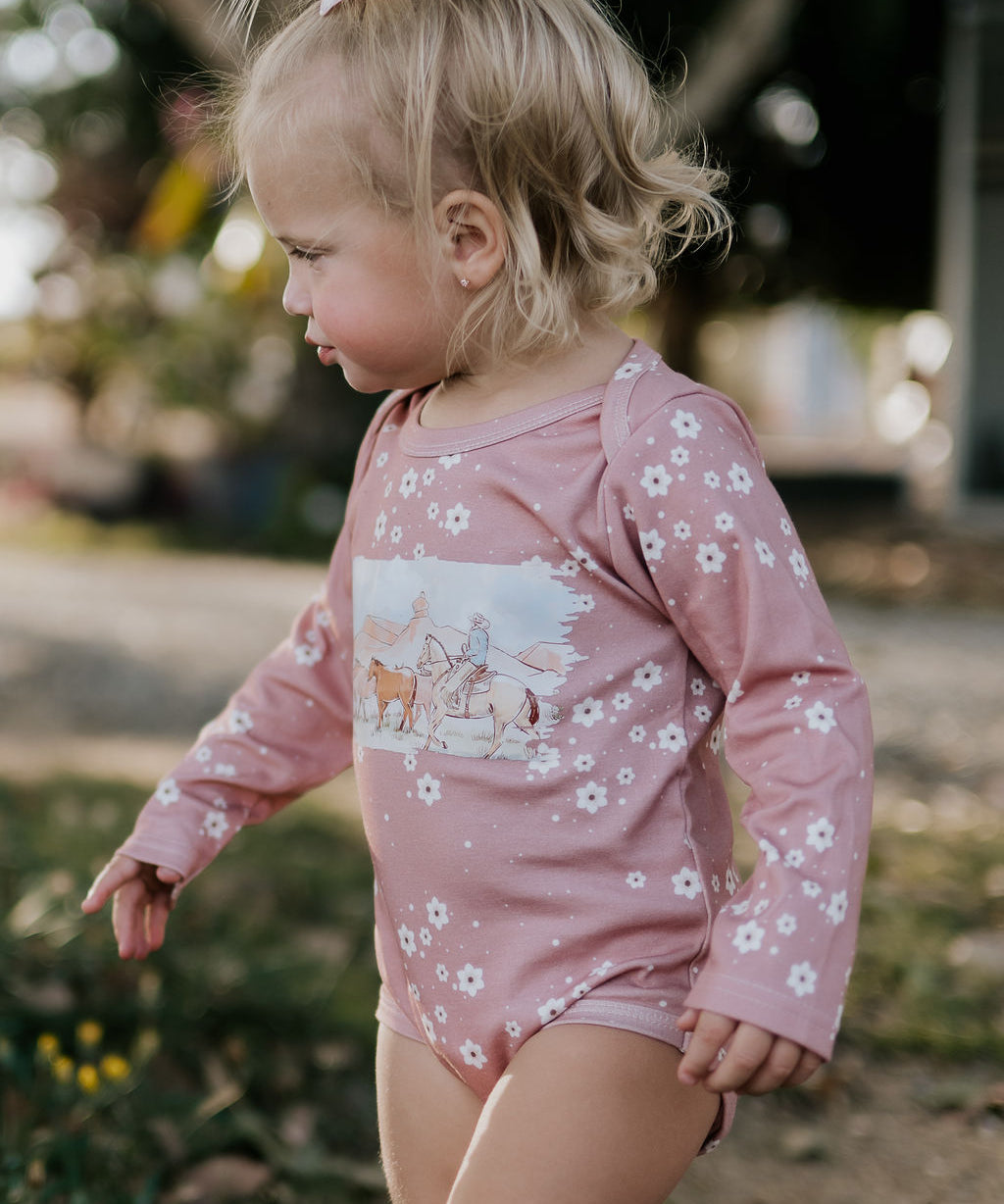 Filly floral cotton jumpsuit front view showing beautiful floral print on relaxed cotton jumpsuit