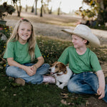 LIMITED EDITION Embroidered Tee - Kids - MOSS GREEN-Little Windmill Clothing Co