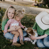 LIMITED EDITION Embroidered Tee - Kids - MOSS GREEN-Little Windmill Clothing Co