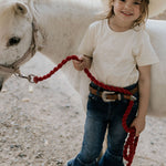 LIMITED EDITION embroidered kids tee cream back view showing relaxed fit and timeless cream colourway