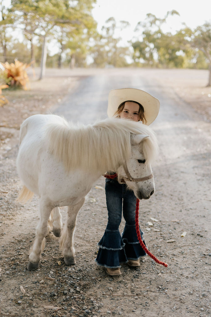 LW Dark Wash Bell Bottom Flare Jeans-Little Windmill Clothing Co