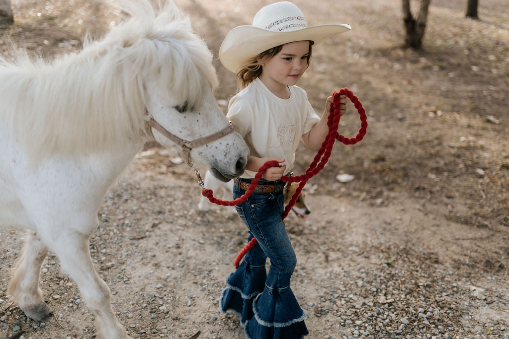 LW Dark Wash Bell Bottom Flare Jeans-Little Windmill Clothing Co