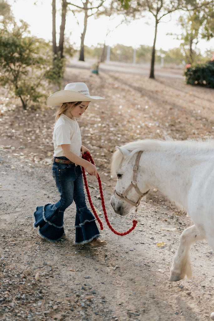 LW Dark Wash Bell Bottom Flare Jeans-Little Windmill Clothing Co
