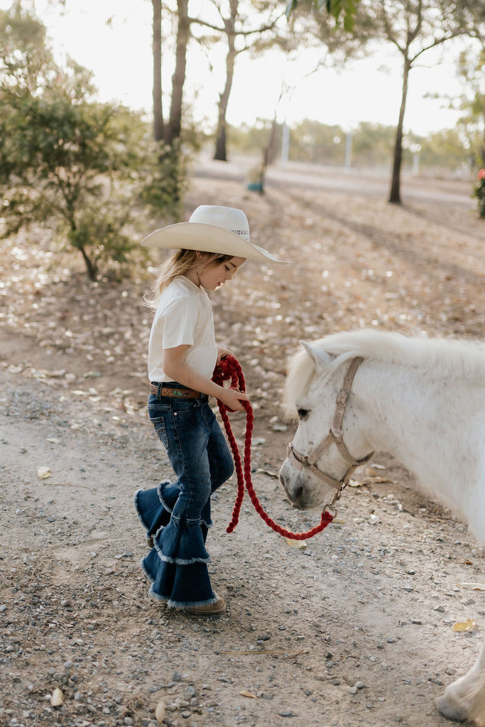 LW Dark Wash Bell Bottom Flare Jeans-Little Windmill Clothing Co
