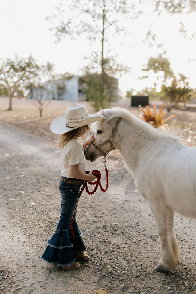 LW Dark Wash Bell Bottom Flare Jeans-Little Windmill Clothing Co